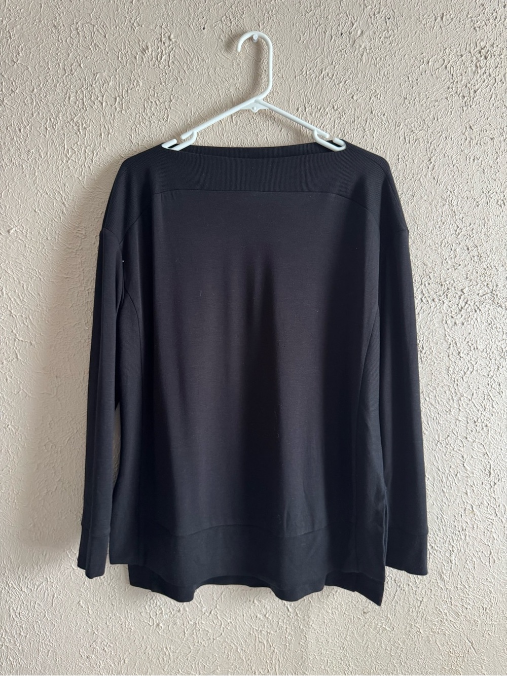 Lou & Grey Black Cozy Boat Neck Pullover Sweatshirt